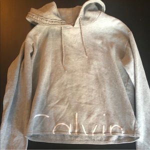 Calvin logo crop sweatshirt hoodie